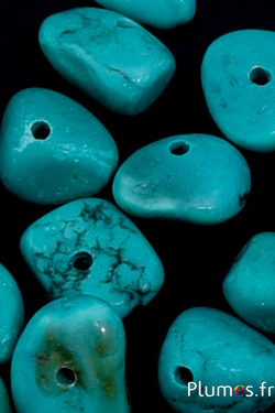 Perles en pierre naturelle nugget - Ø 7 mm, trou 1 mm - turquoise